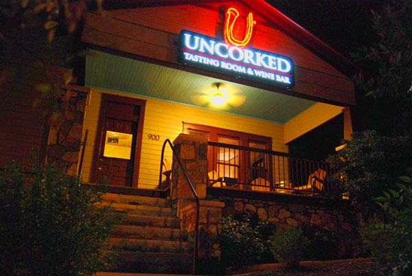 Uncorked Tasting Room - Entry Sign